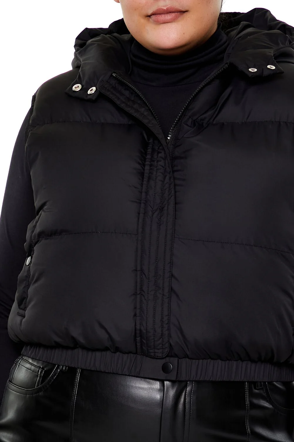 Plus Size Hooded Puffer Vest - Image 3