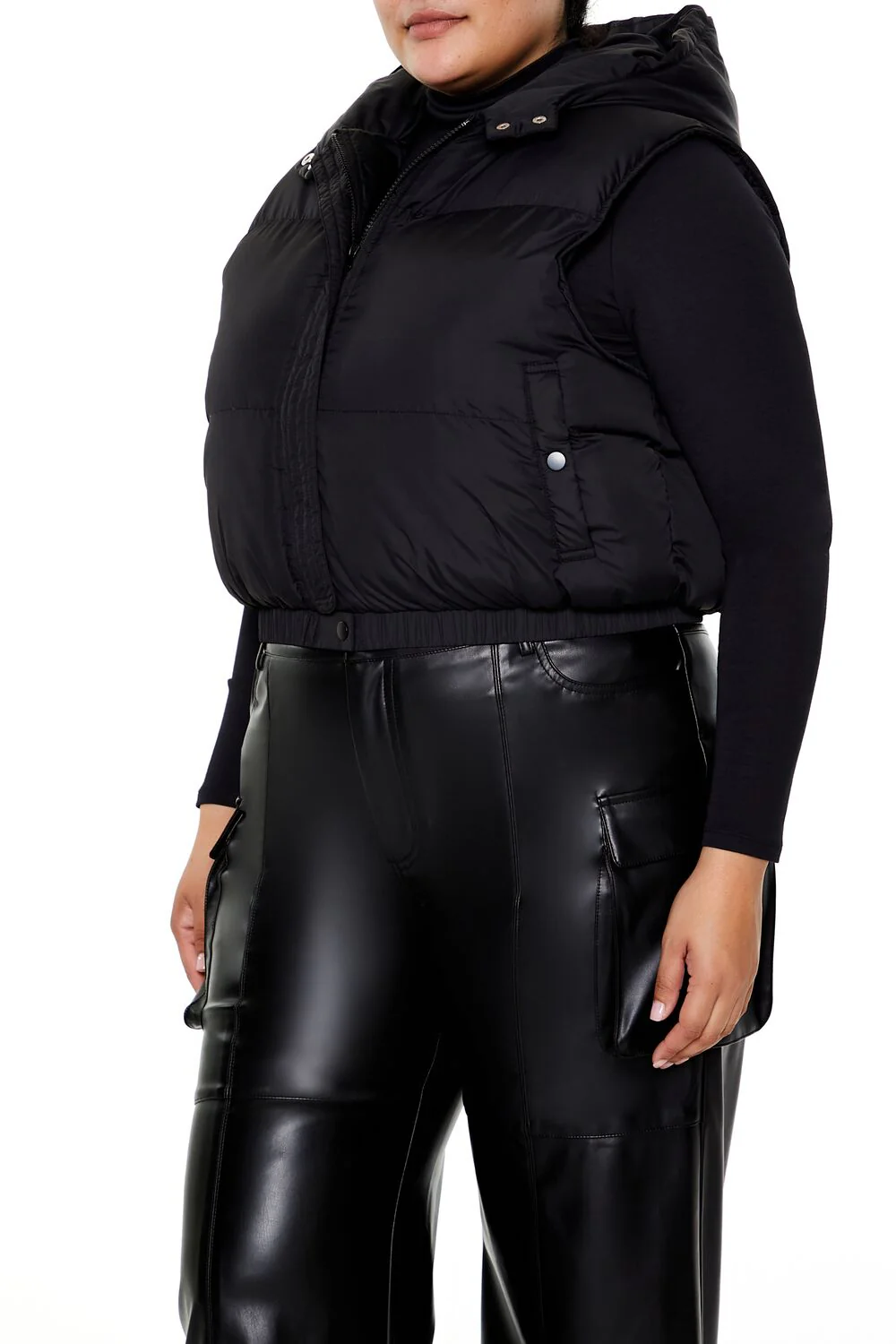Plus Size Hooded Puffer Vest - Image 4