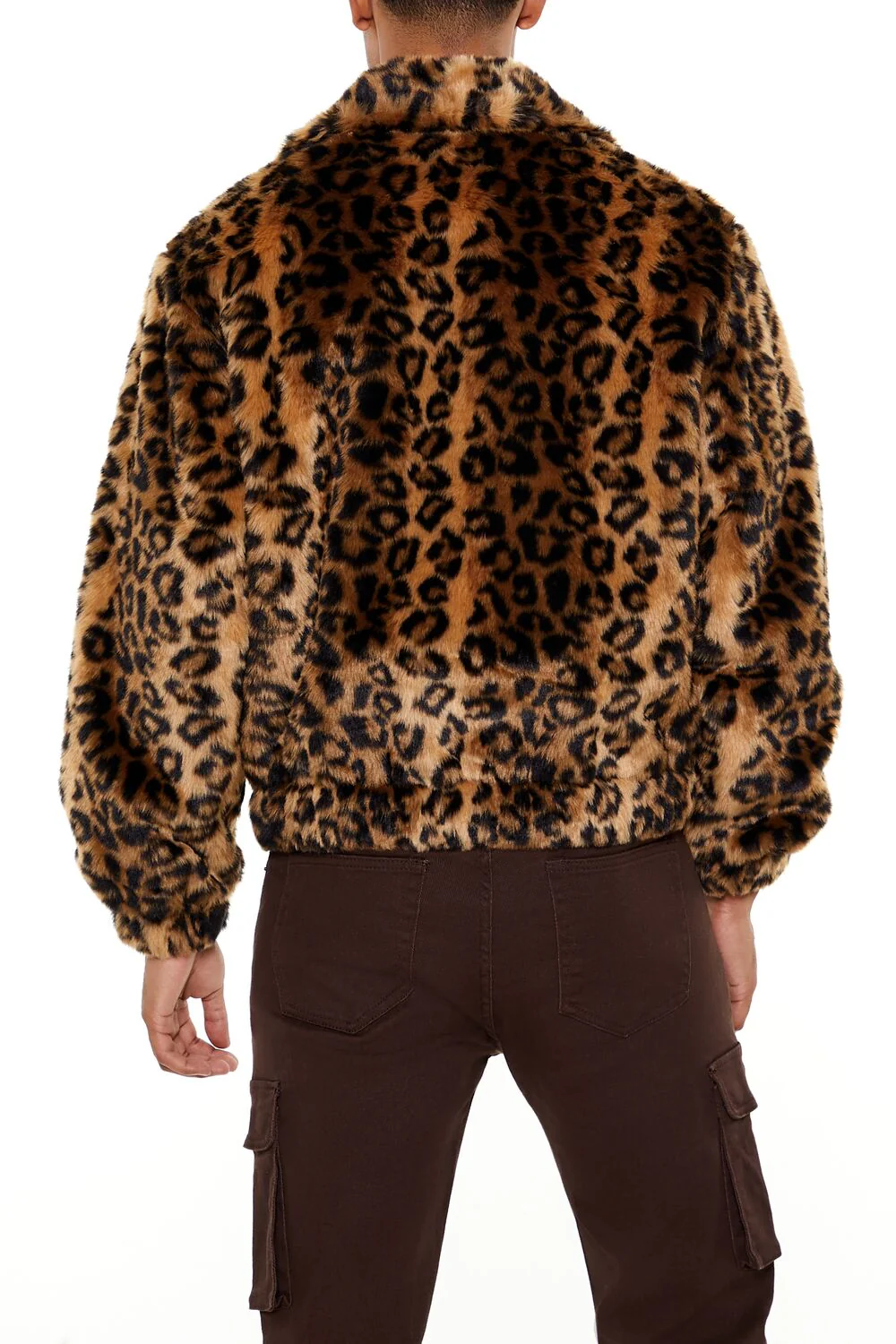 Faux Fur Leopard Zip-Up Coat - Image 5