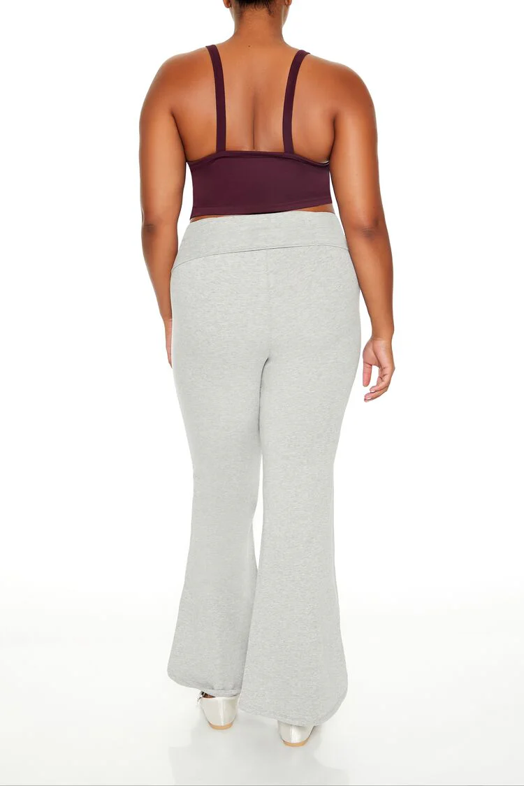 Plus Size Two-Tone Flare Leggings - Image 4