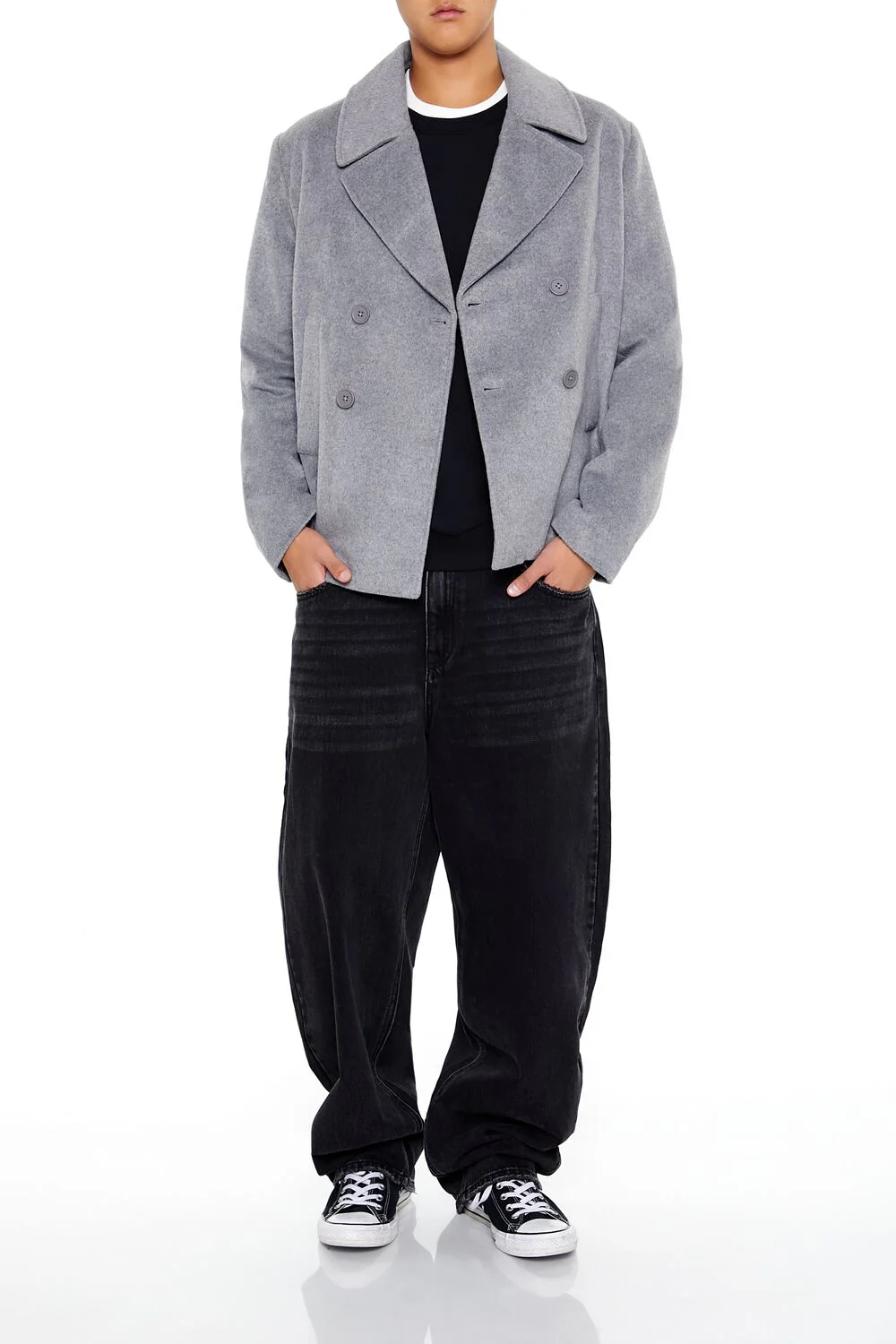 Notched Double-Breasted Coat - Image 2