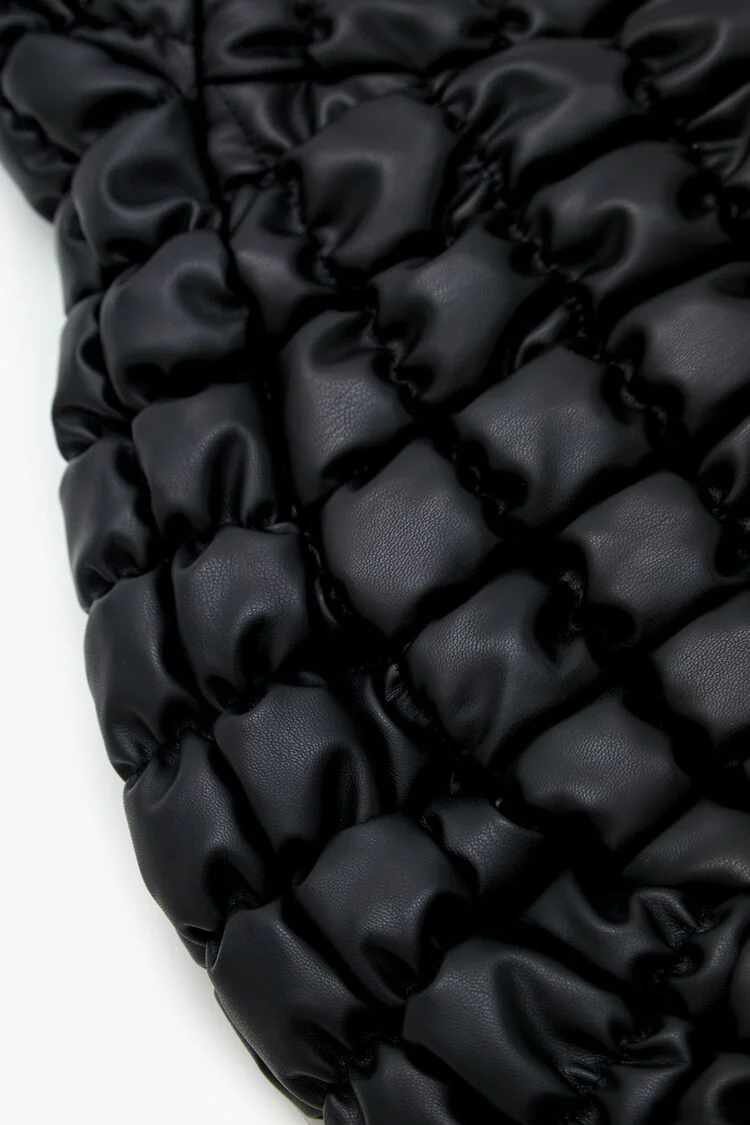 Quilted Faux Leather Tote Bag - Image 4