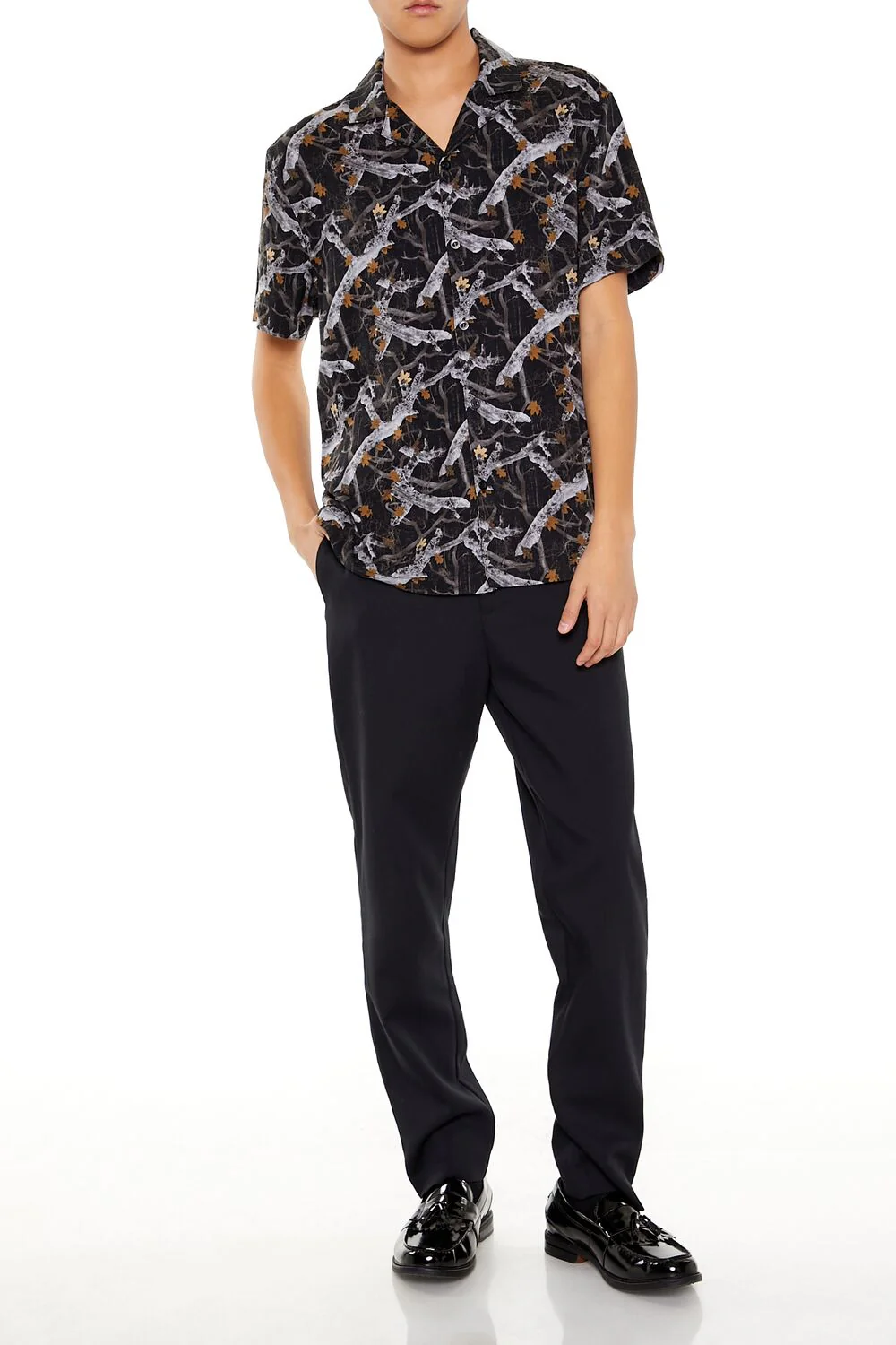 Leaf Print Short-Sleeve Shirt - Image 2