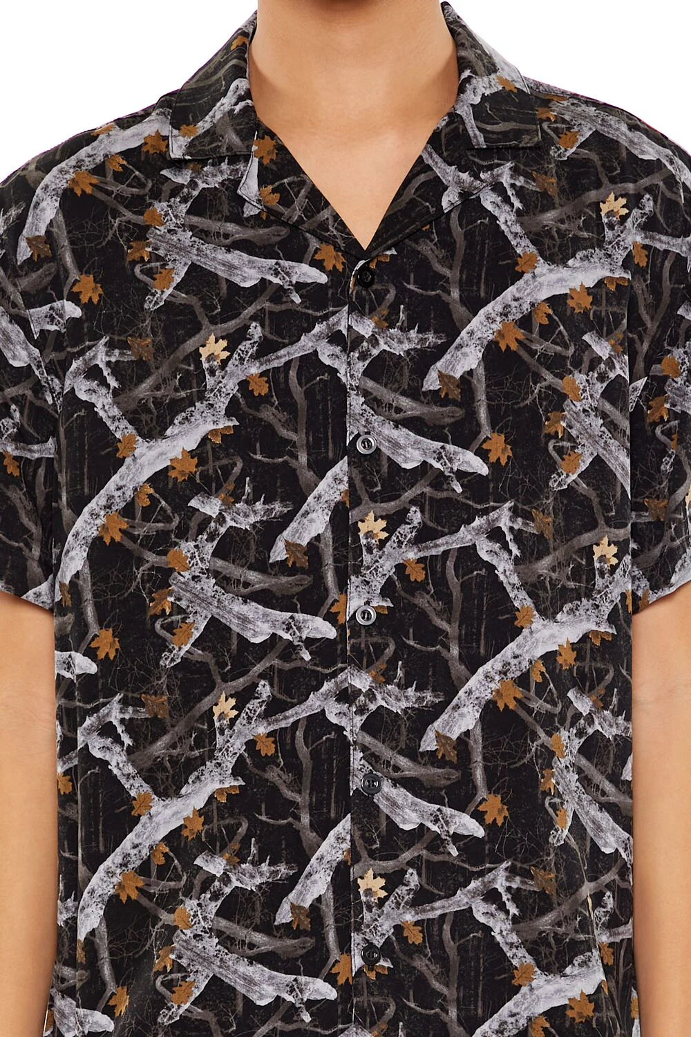 Leaf Print Short-Sleeve Shirt - Image 3