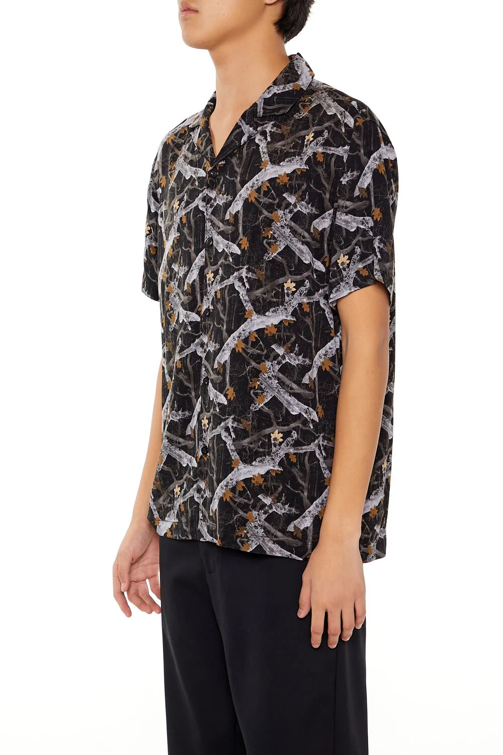 Leaf Print Short-Sleeve Shirt - Image 4