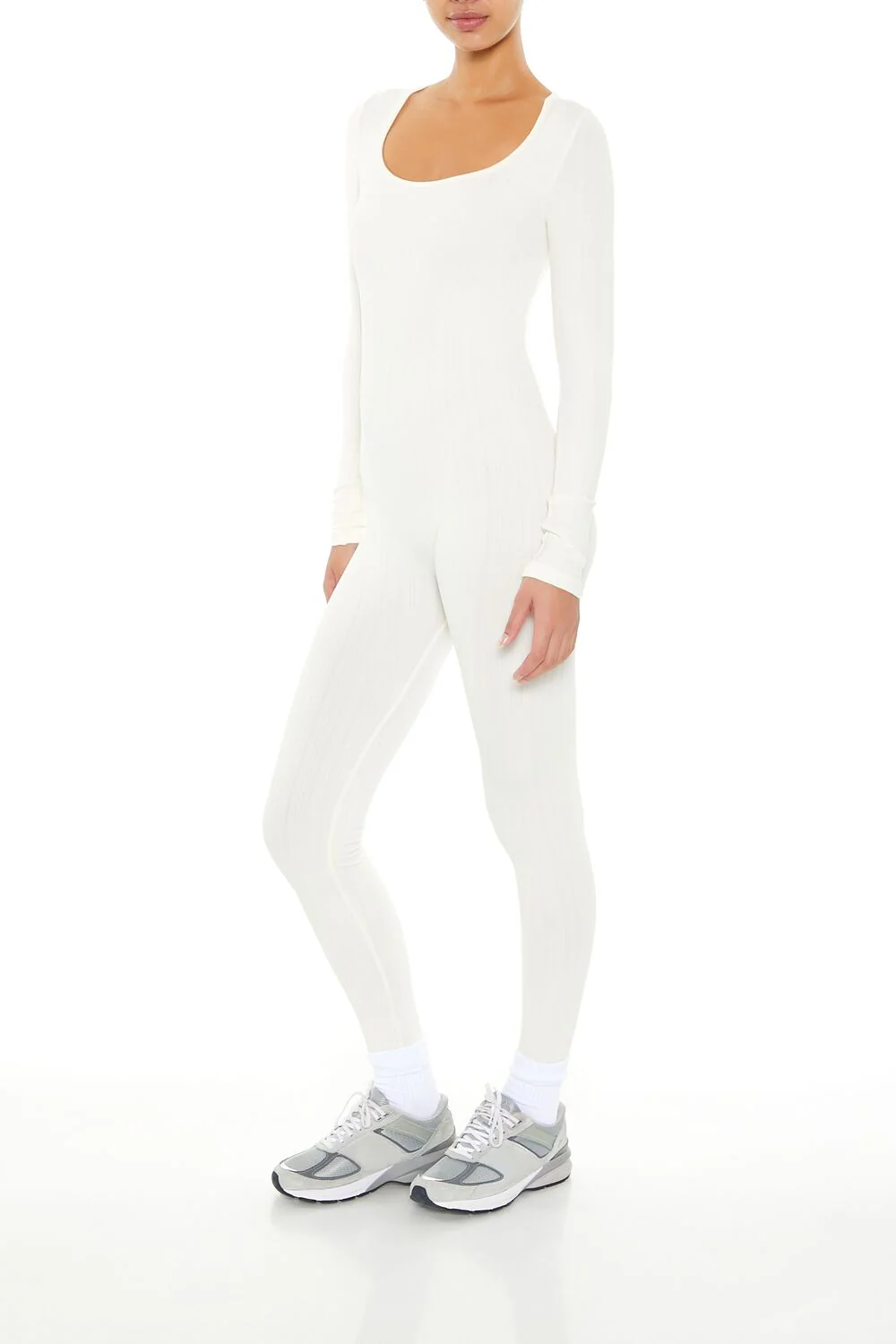 Scoop Ribbed Knit Jumpsuit - Image 3