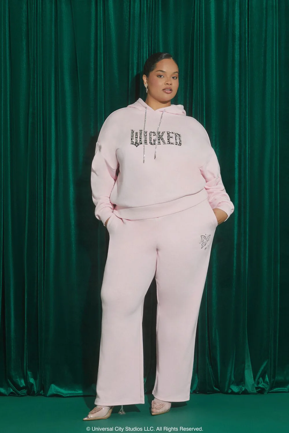 Plus Size Wicked Rhinestone Hoodie - Image 2