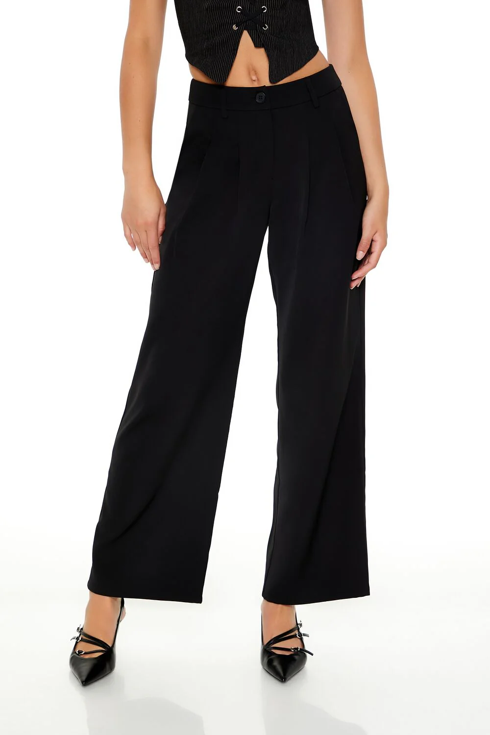 High-Rise Wide-Leg Trouser Pants - Image 2