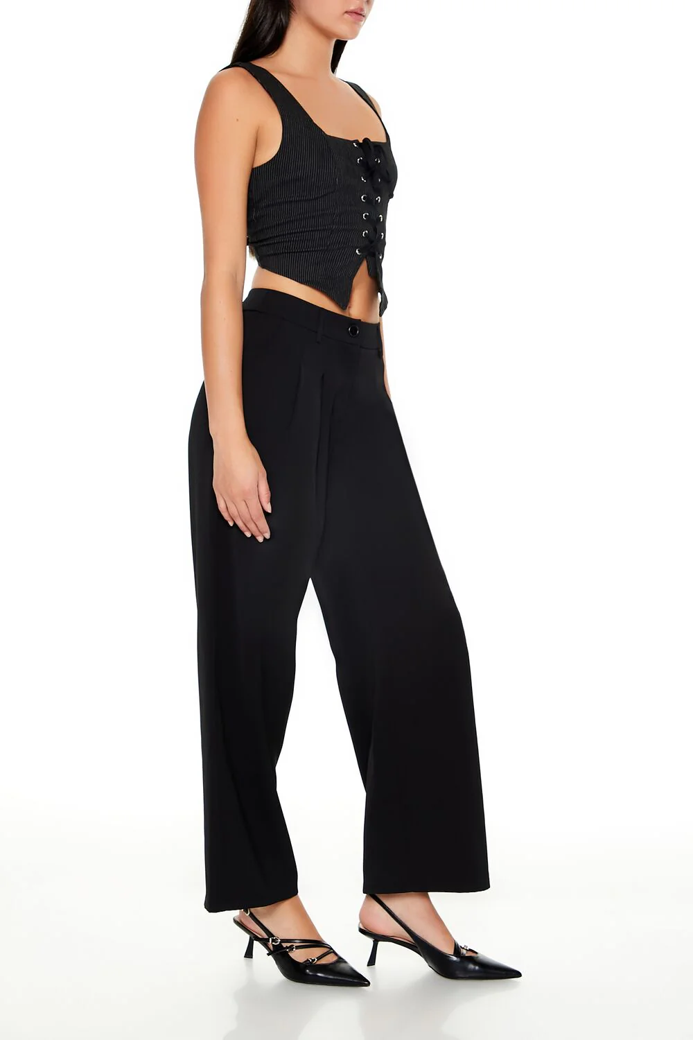 High-Rise Wide-Leg Trouser Pants - Image 3