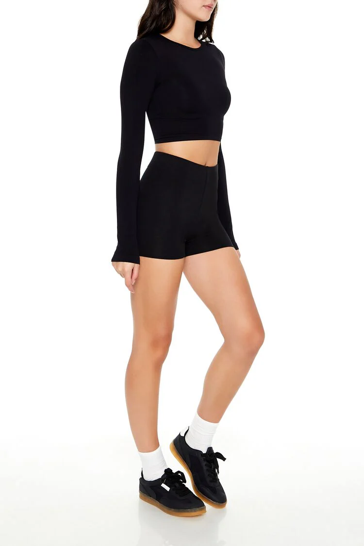 Cotton-Blend Biker Shorts - Image 3