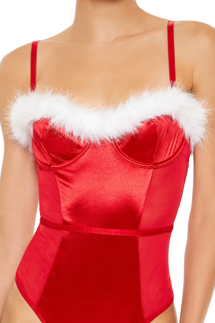 Santa Thong Lingerie Bodysuit - Image 2