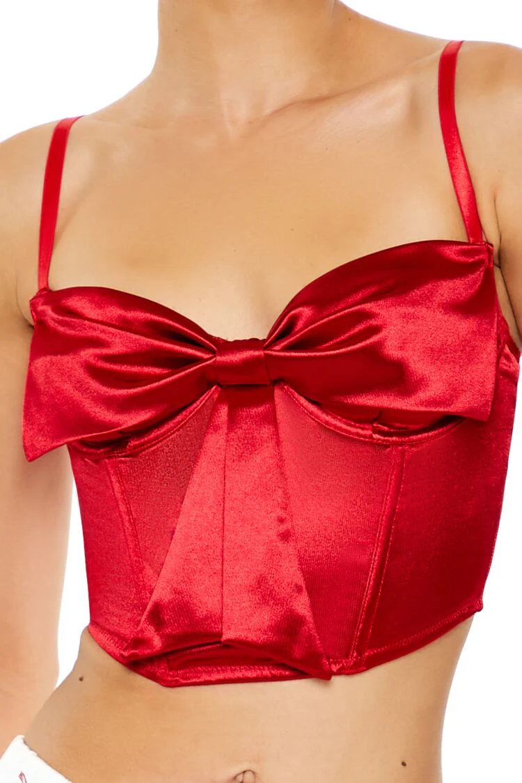 Satin Bow Lingerie Corset Cami - Image 3