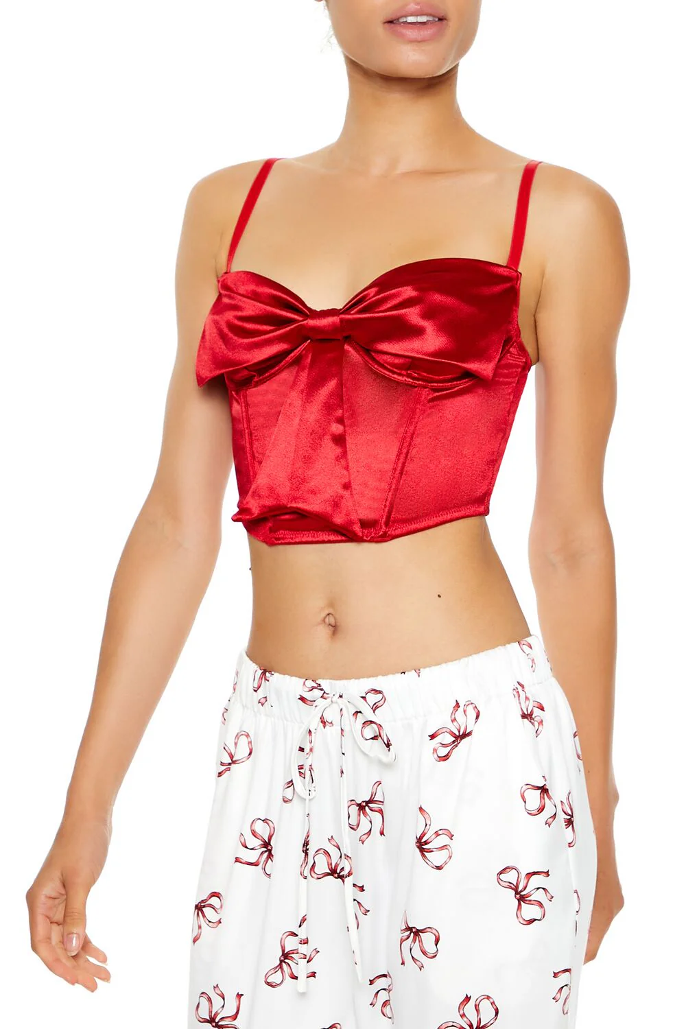 Satin Bow Lingerie Corset Cami - Image 4