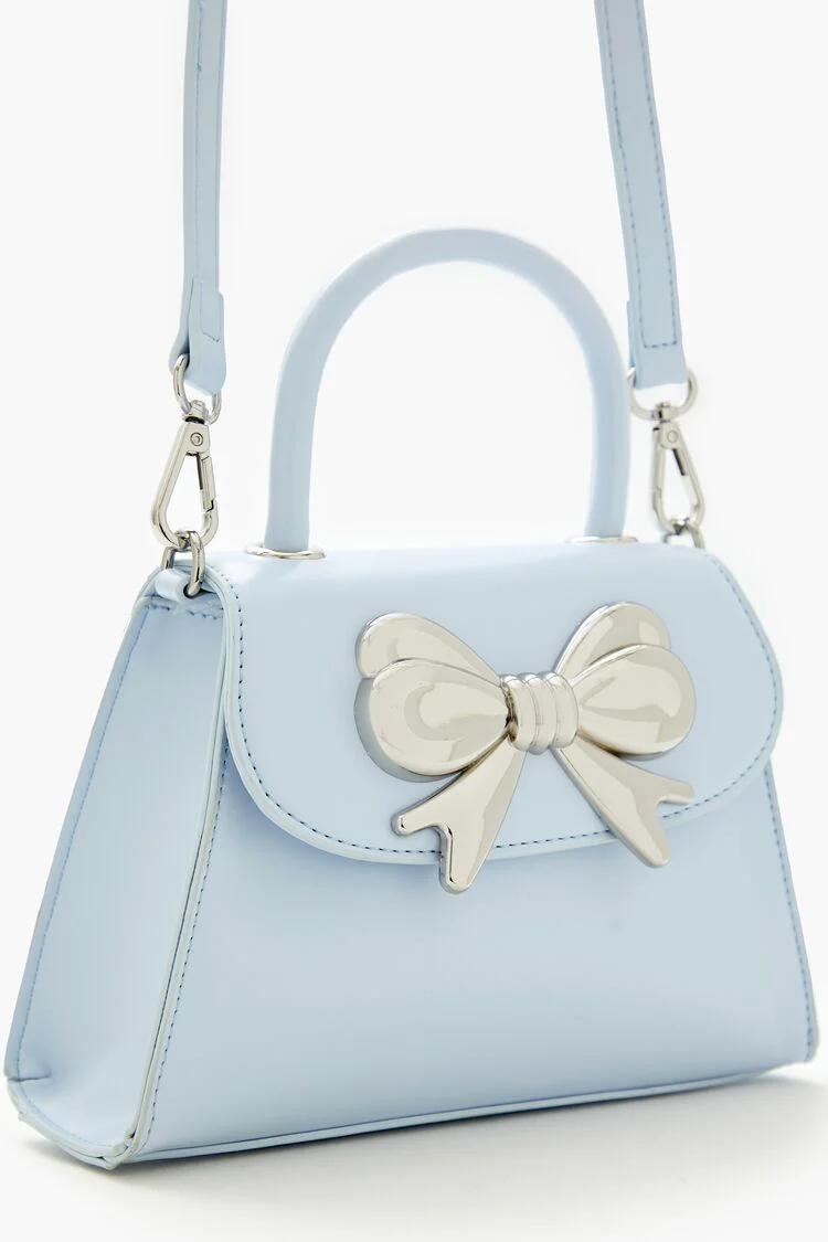 Faux Leather Bow Crossbody Bag - Image 3