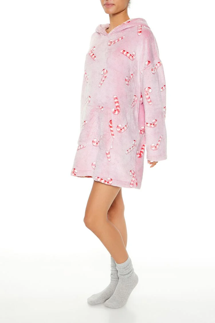 Candy Cane Pajama Hoodie Dress - Image 3
