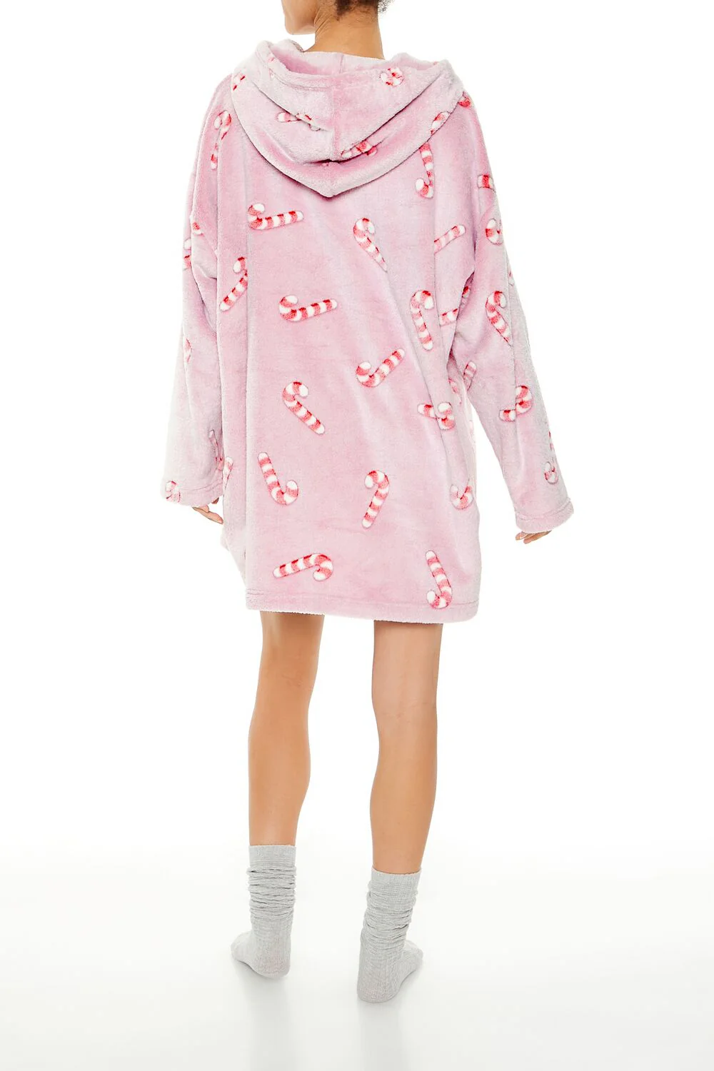 Candy Cane Pajama Hoodie Dress - Image 4
