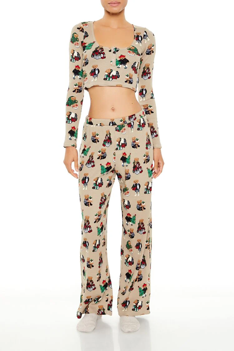 Christmas Teddy Bear Pajama Top - Image 2