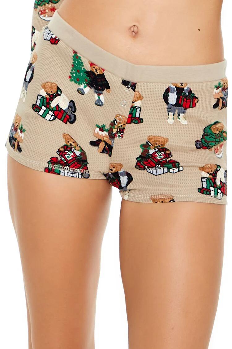 Christmas Teddy Bear Pajama Shorts - Image 5
