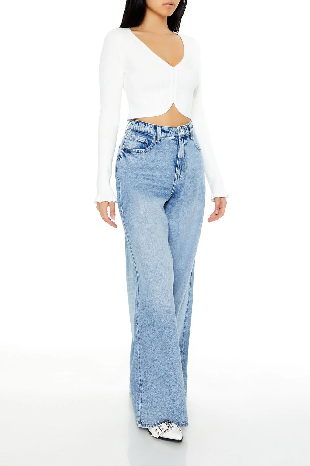 High-Rise Wide-Leg Jeans - Image 3