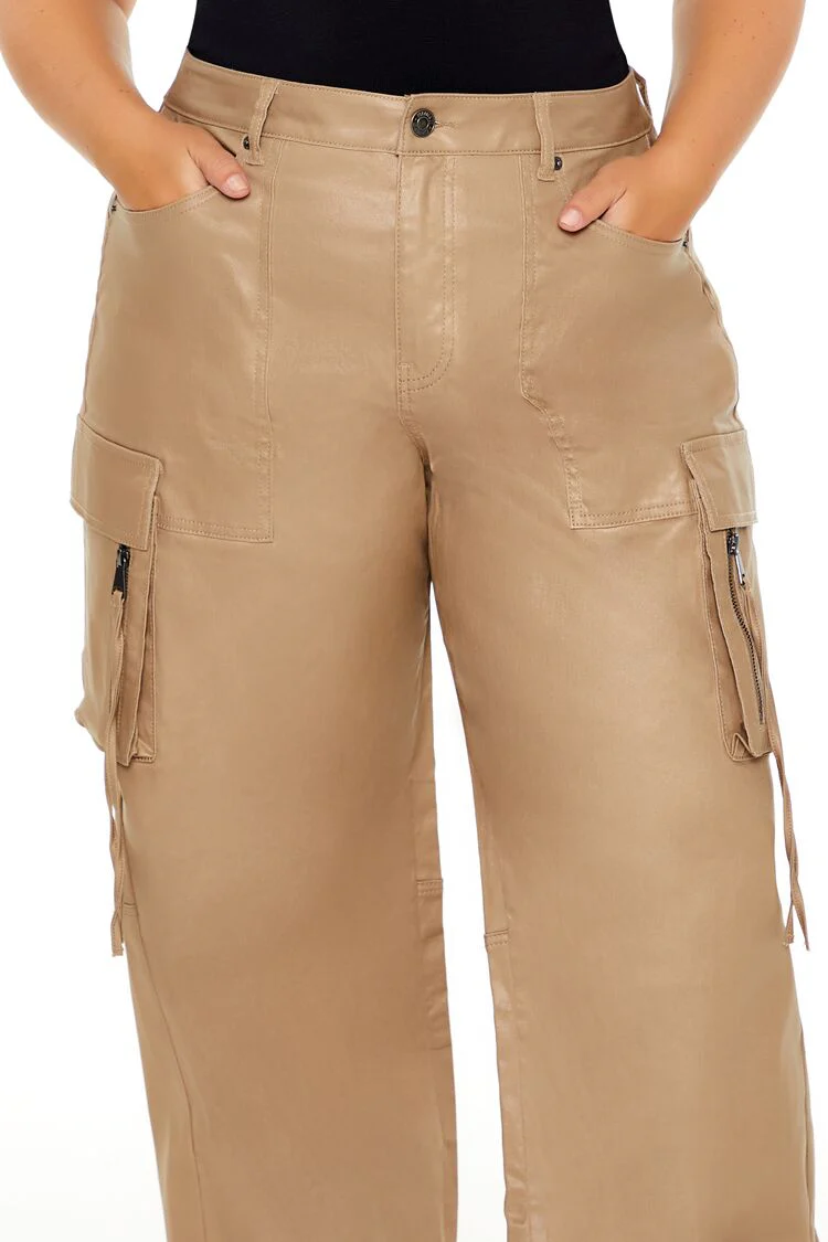 Plus Size Metallic Cargo Pants - Image 5
