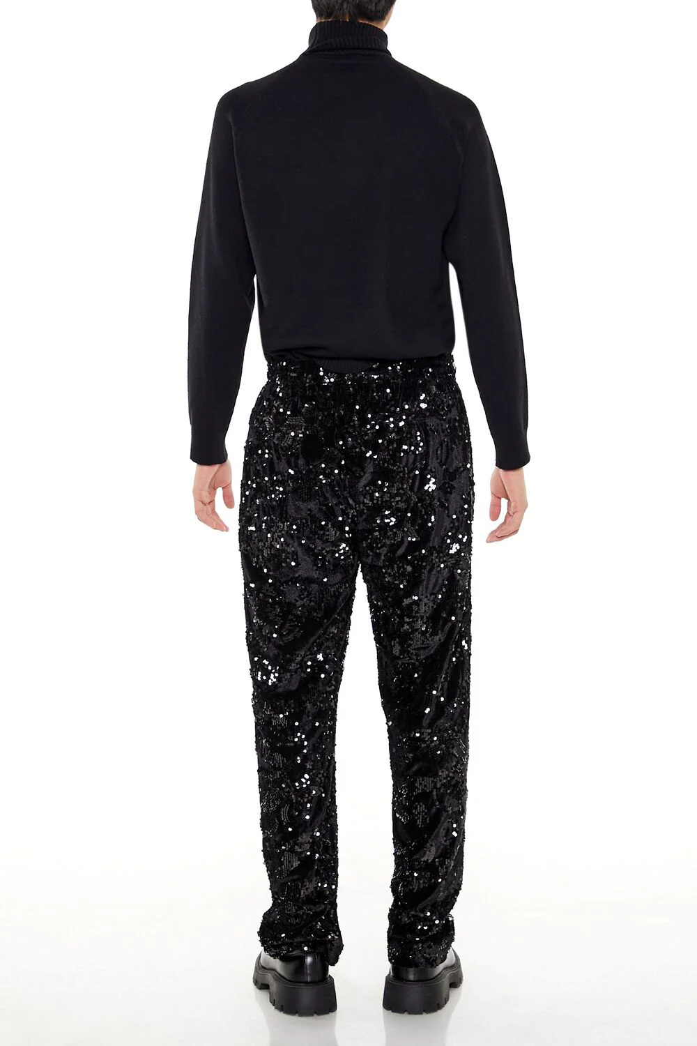 Sequin Drawstring Straight Pants - Image 4