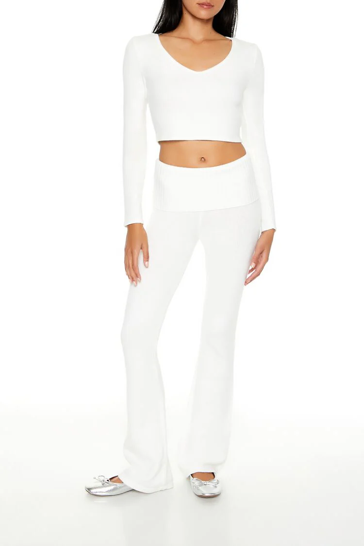 Sweater-Knit High-Rise Flare Pants - Image 16