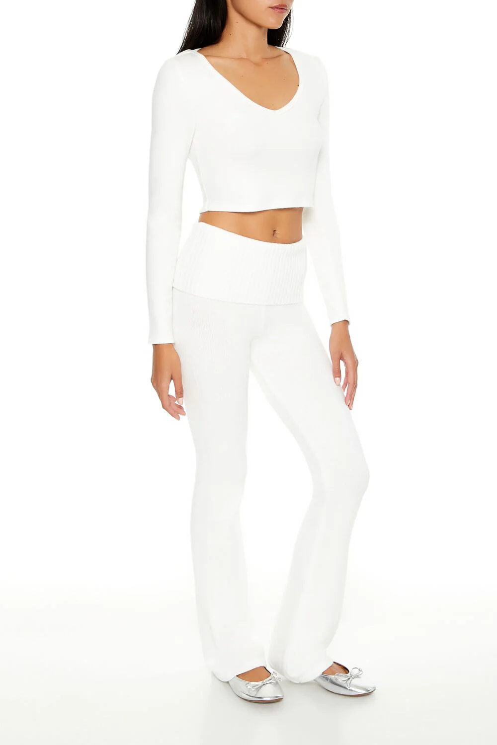 Sweater-Knit High-Rise Flare Pants - Image 18