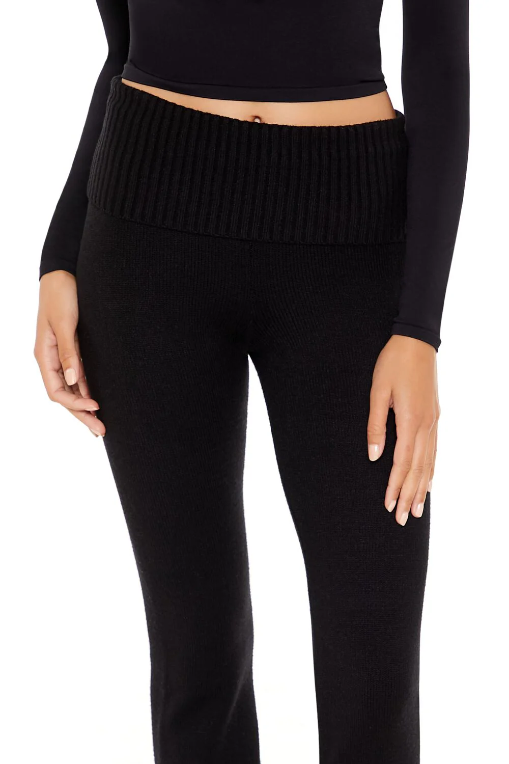 Sweater-Knit High-Rise Flare Pants - Image 5