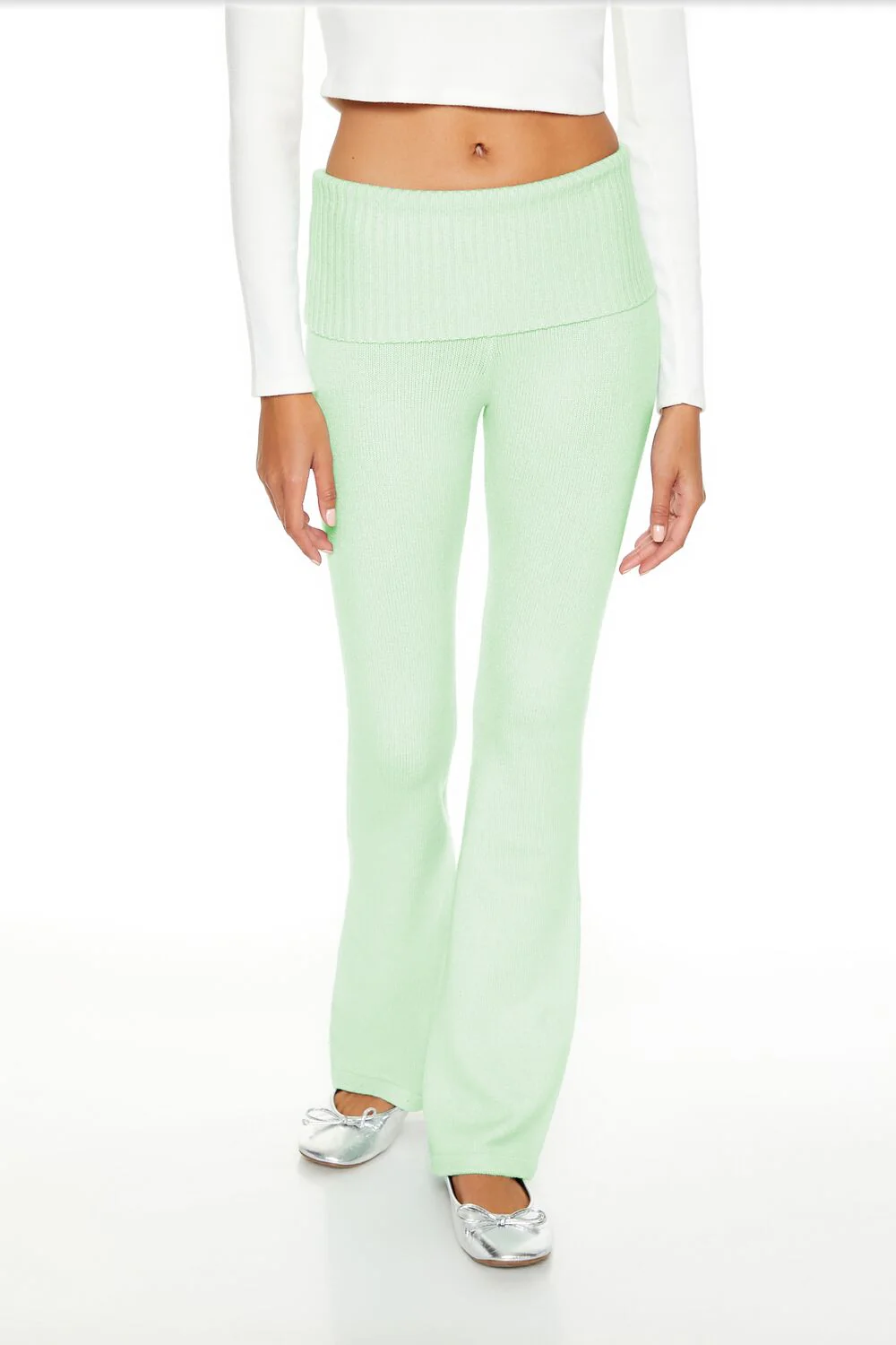 Sweater-Knit High-Rise Flare Pants - Image 7