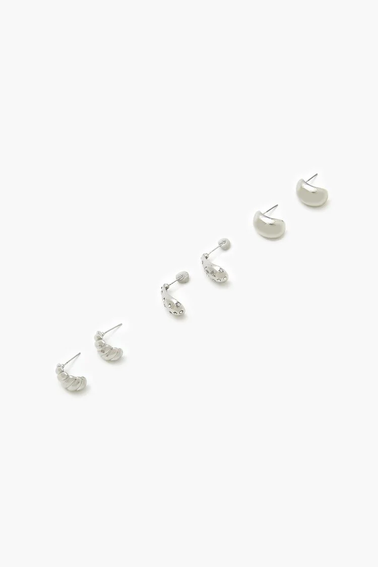 Rhinestone Hoop Earring Set - Image 3