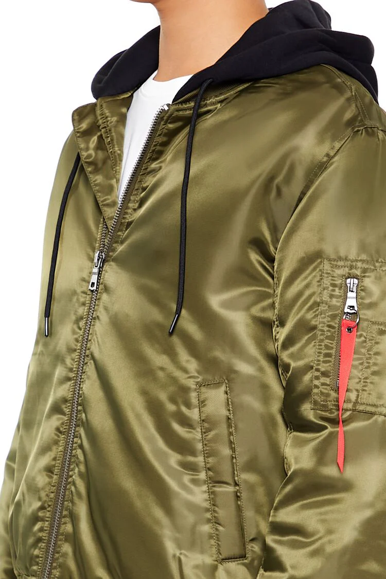 Hooded Cargo Bomber Jacket - Image 5