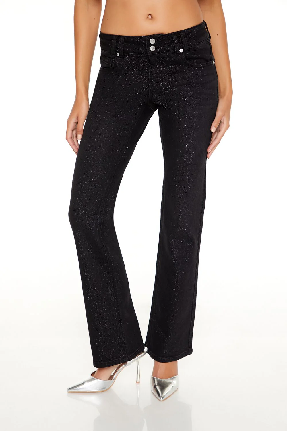 Sequin Low-Rise Bootcut Jeans - Image 2