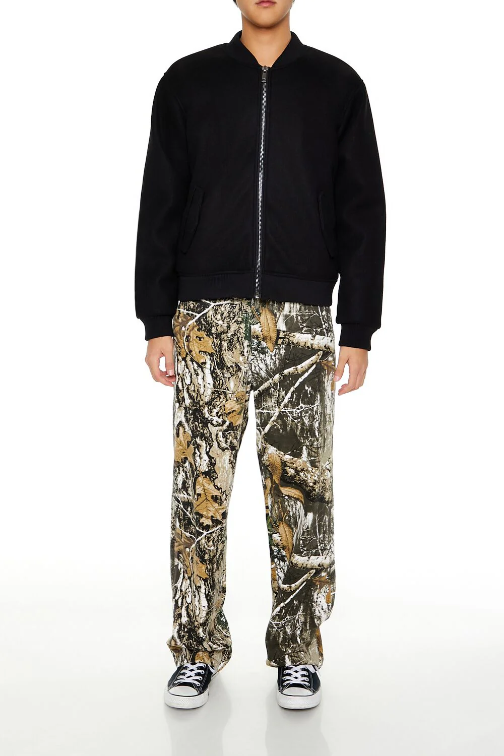 Faux Shearling-Lined Bomber Jacket - Image 2