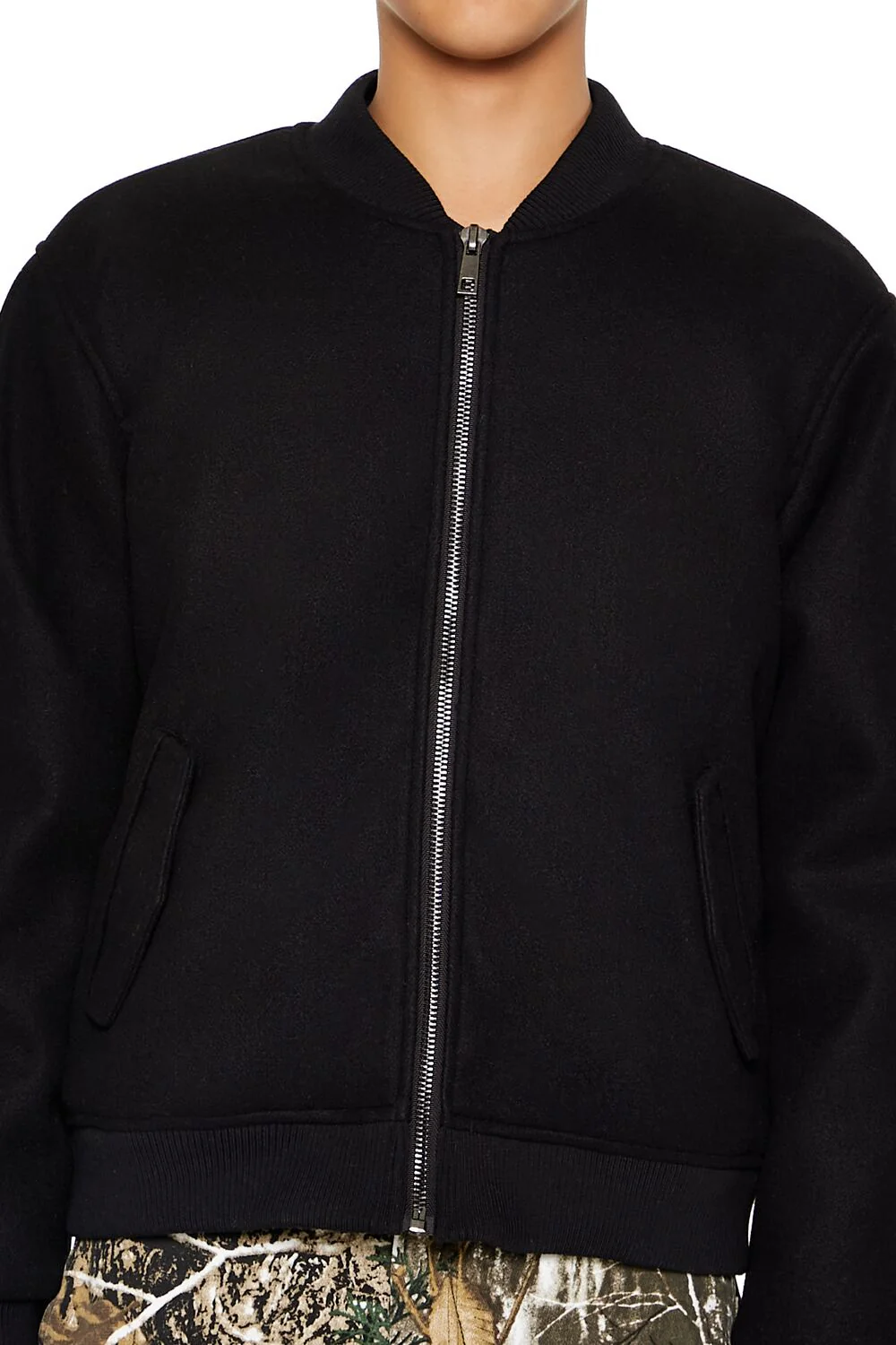 Faux Shearling-Lined Bomber Jacket - Image 3