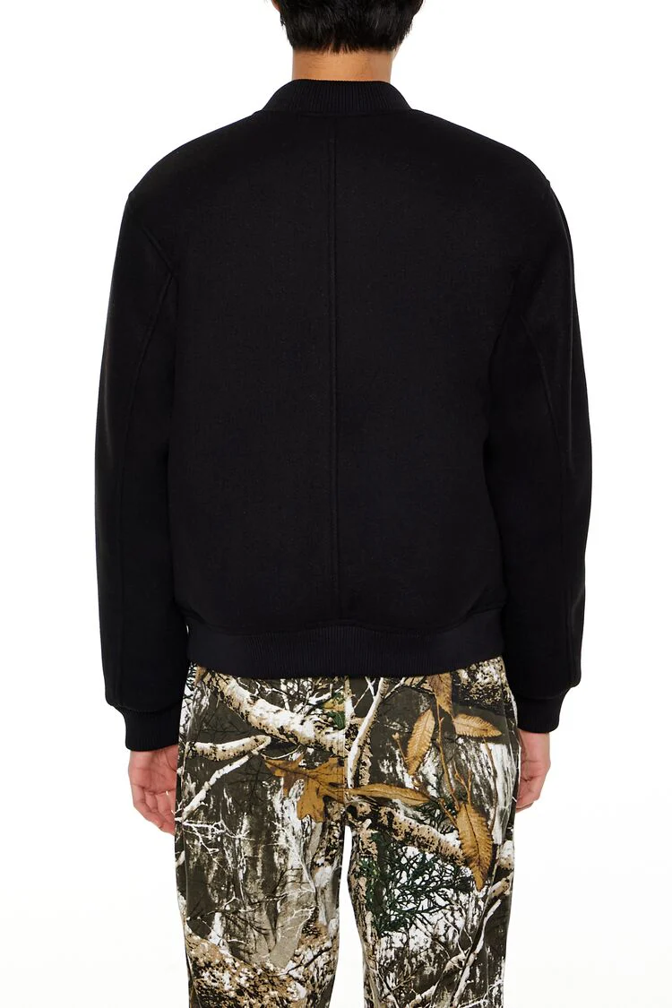 Faux Shearling-Lined Bomber Jacket - Image 5