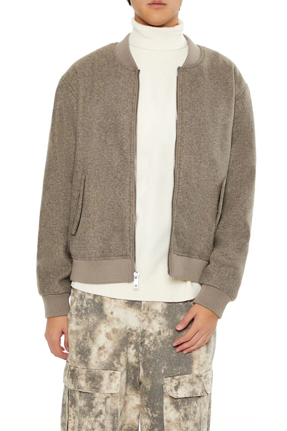 Faux Shearling-Lined Bomber Jacket - Image 6