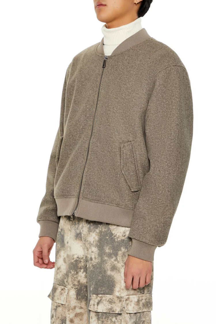 Faux Shearling-Lined Bomber Jacket - Image 9