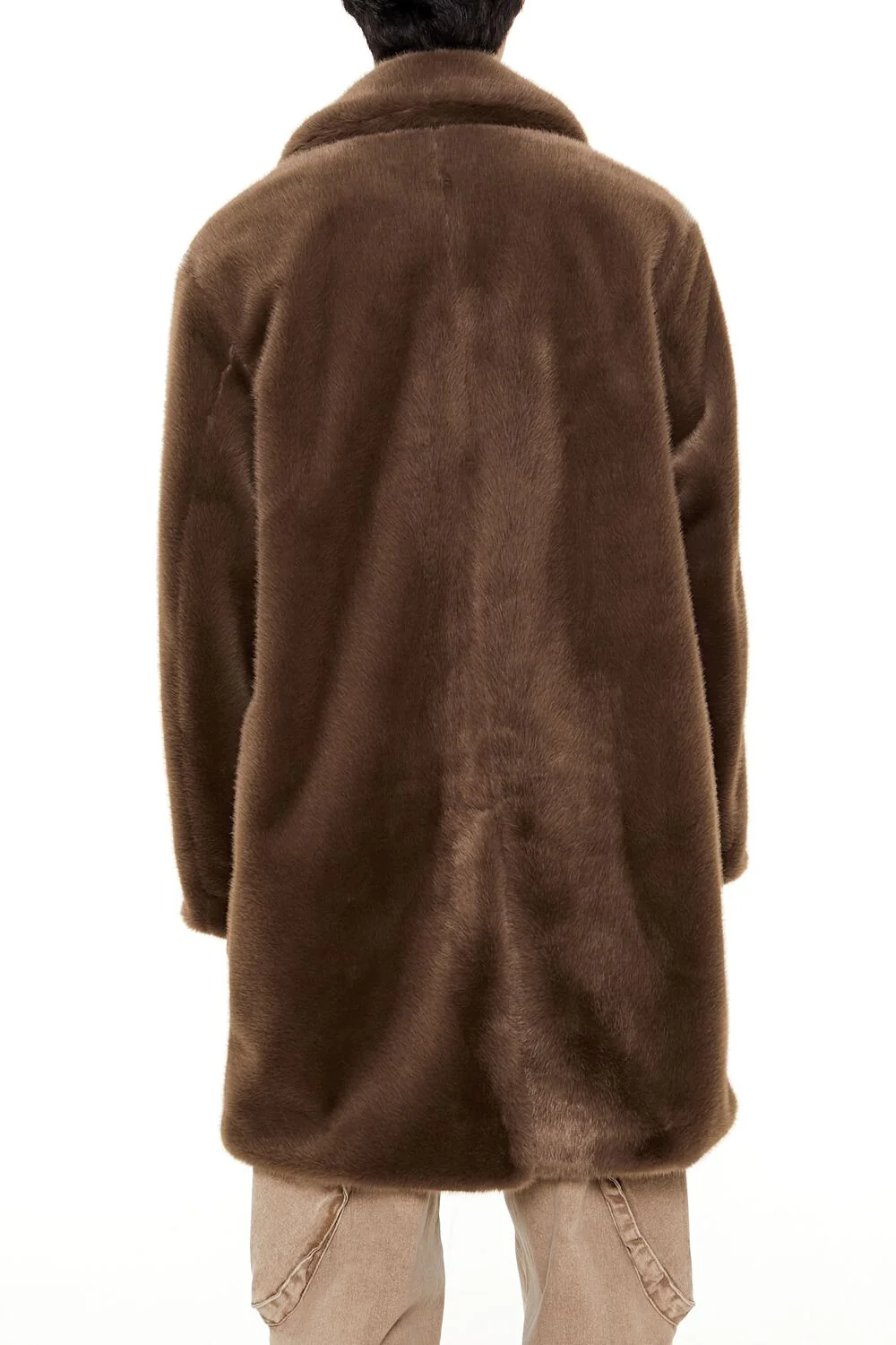 Notched Faux Fur Coat - Image 5
