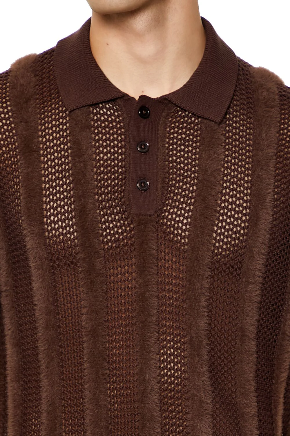 Striped Sweater-Knit Polo Shirt - Image 3