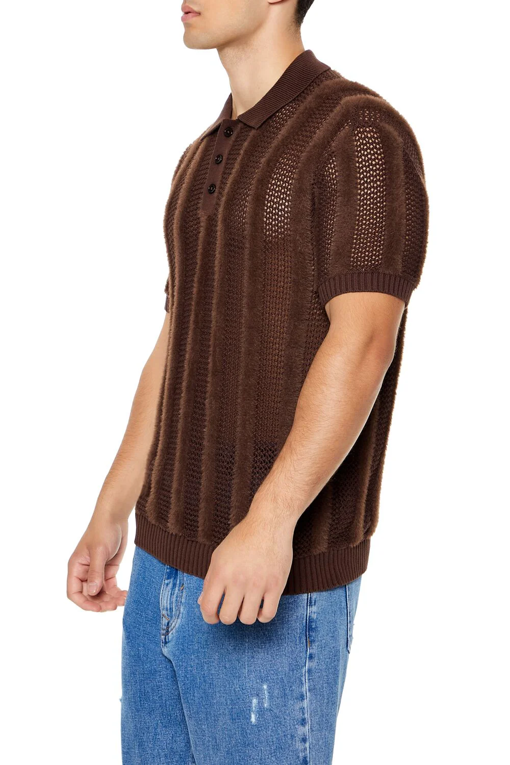 Striped Sweater-Knit Polo Shirt - Image 4