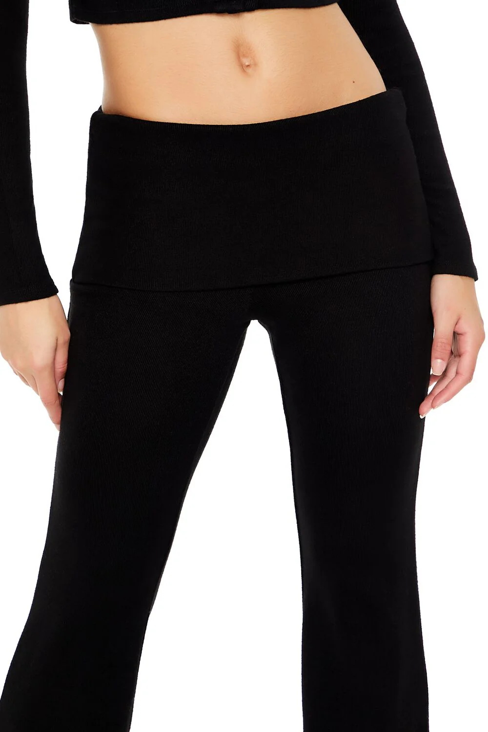 Mid-Rise Foldover Flare Pants - Image 10