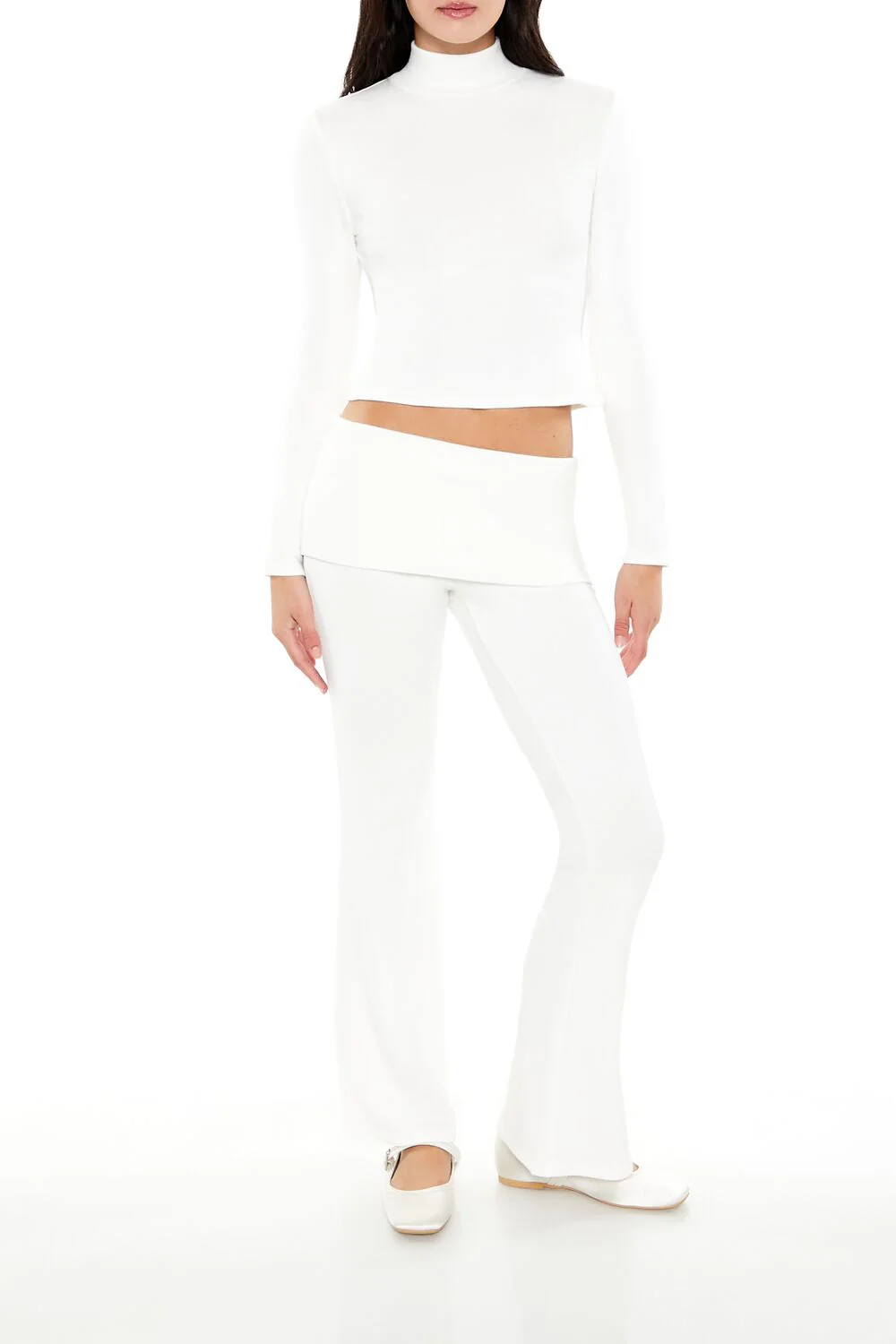 Mid-Rise Foldover Flare Pants - Image 11