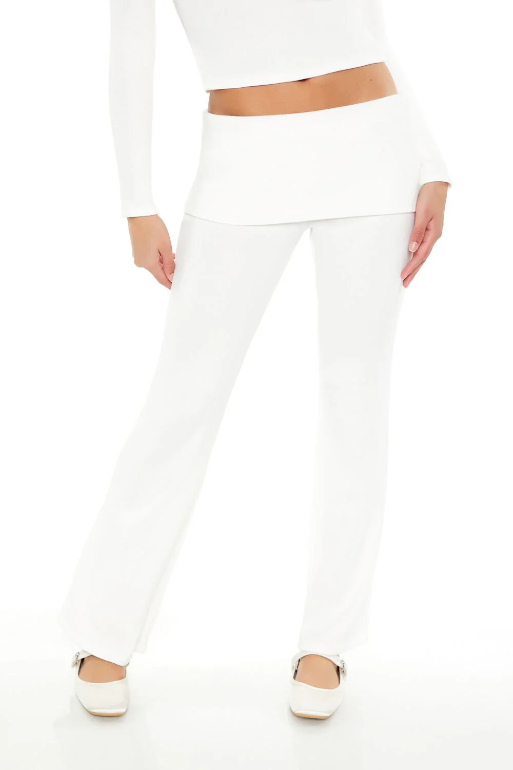 Mid-Rise Foldover Flare Pants - Image 12