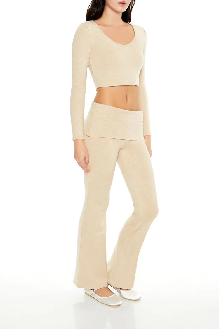Mid-Rise Foldover Flare Pants - Image 3