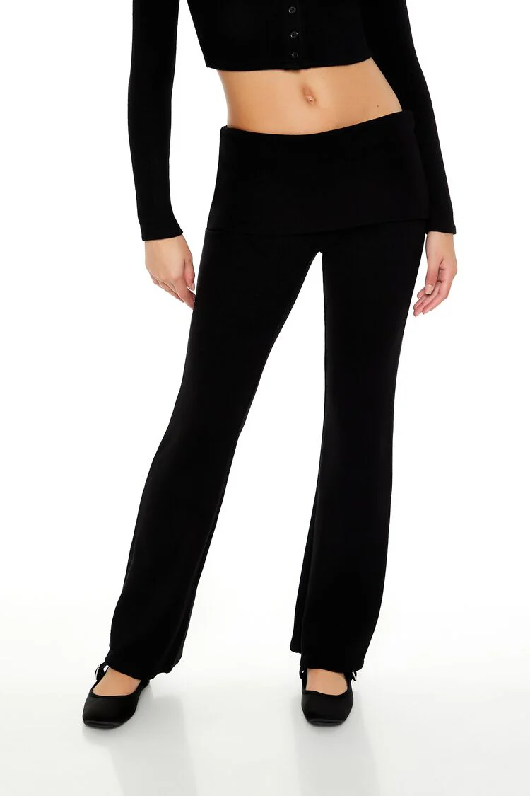 Mid-Rise Foldover Flare Pants - Image 7