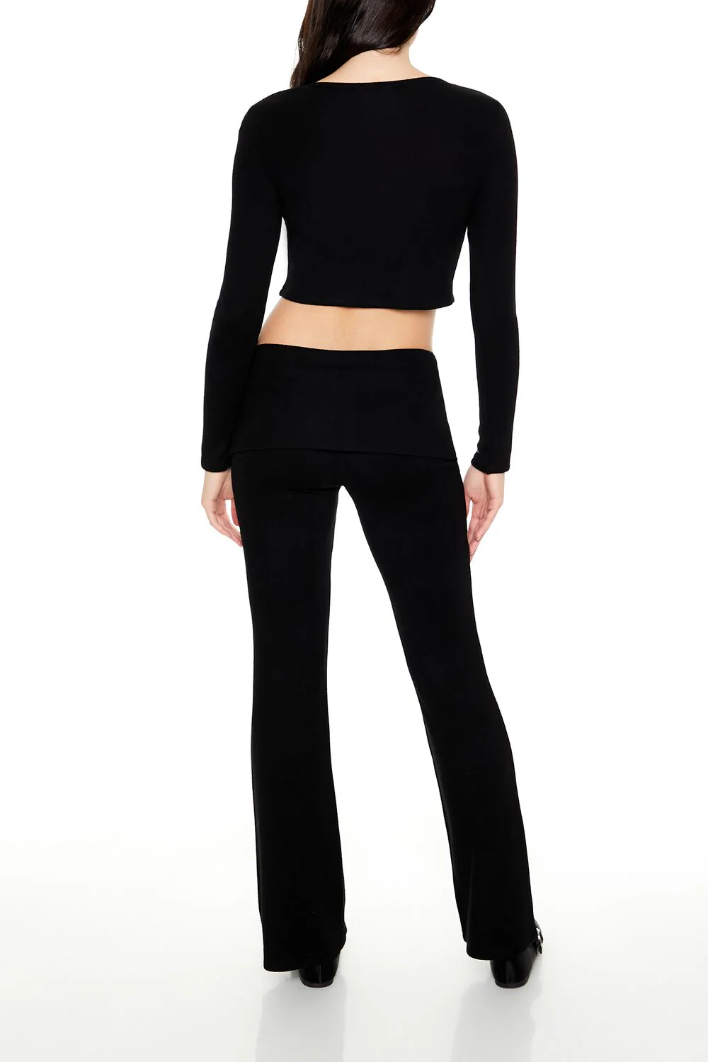 Mid-Rise Foldover Flare Pants - Image 9