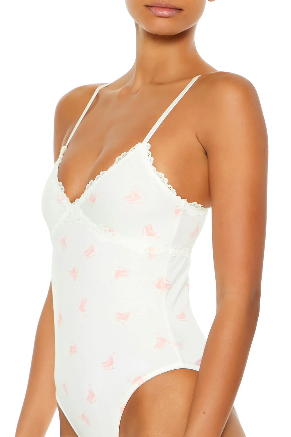 Ice Skate Print Lingerie Bodysuit - Image 4