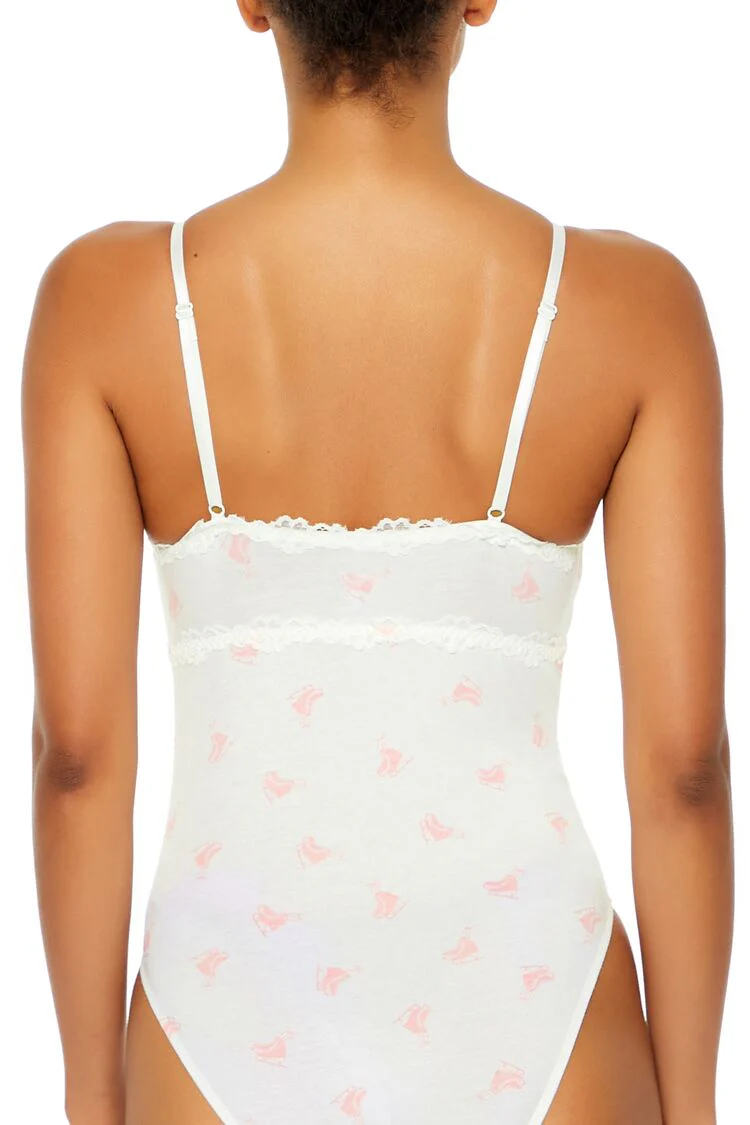 Ice Skate Print Lingerie Bodysuit - Image 5