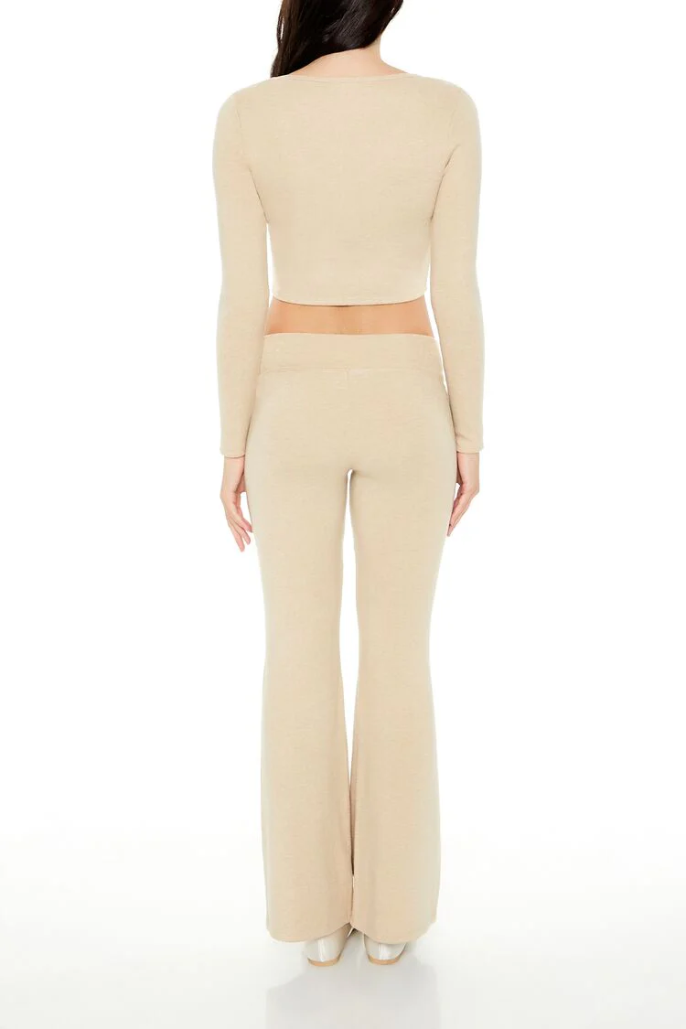 Mid-Rise V-Cut Flare Pants - Image 4