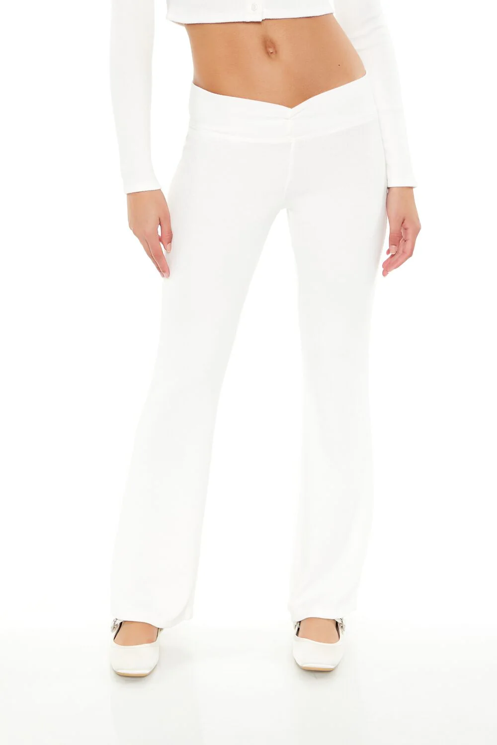 Mid-Rise V-Cut Flare Pants - Image 5